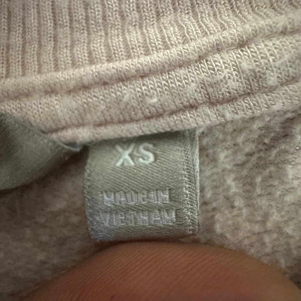 Athleta Sweatshirt Womens Size XS Pink Crew Neck Side Slit Fleece Pullover Good